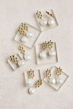 Vintage Honeycomb Pearl Drop Earrings