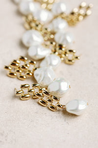 Vintage Honeycomb Pearl Drop Earrings