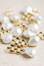 Vintage Honeycomb Pearl Drop Earrings