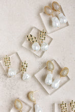 Vintage Honeycomb Pearl Drop Earrings