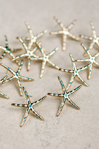 Gold Starfish Maxi Statement Stud Earrings