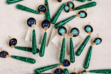 Turquoise and Malachite Drop Earrings