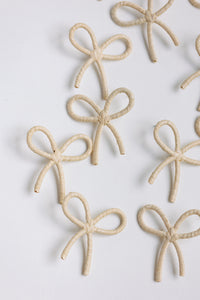 Natural Raffia Wrapped Bow Statement Earrings