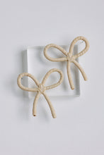 Natural Raffia Wrapped Bow Statement Earrings