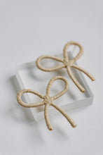 Natural Raffia Wrapped Bow Statement Earrings