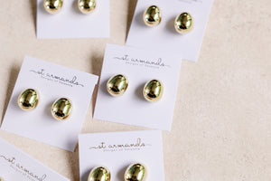 Gold Gumdrop Minimalist Earrings