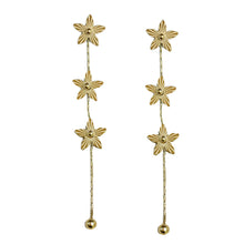 Gold Flower Duster Drop Earrings