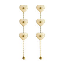 Gold Heart Duster Drop Earrings