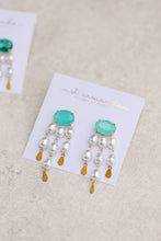 Seaglass and Pearl Tassel Earrings