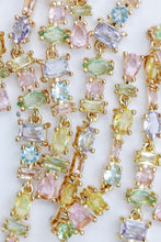 Pastel Toned Crystal Layered Duster Statement Earrings