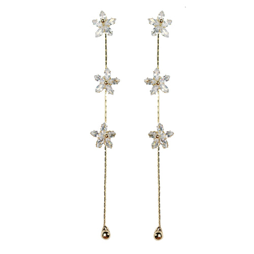 Diamond Daisy Gold Duster Drop Earrings