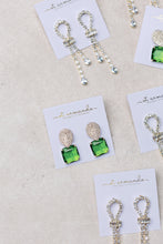 Retro Pave Crystal and Peridot Gum Drop Earrings