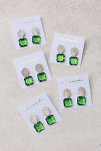 Retro Pave Crystal and Peridot Gum Drop Earrings