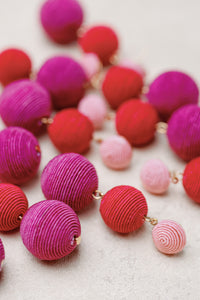 Pink, Red and Purple Ombre Holiday Lido Drop Earrings