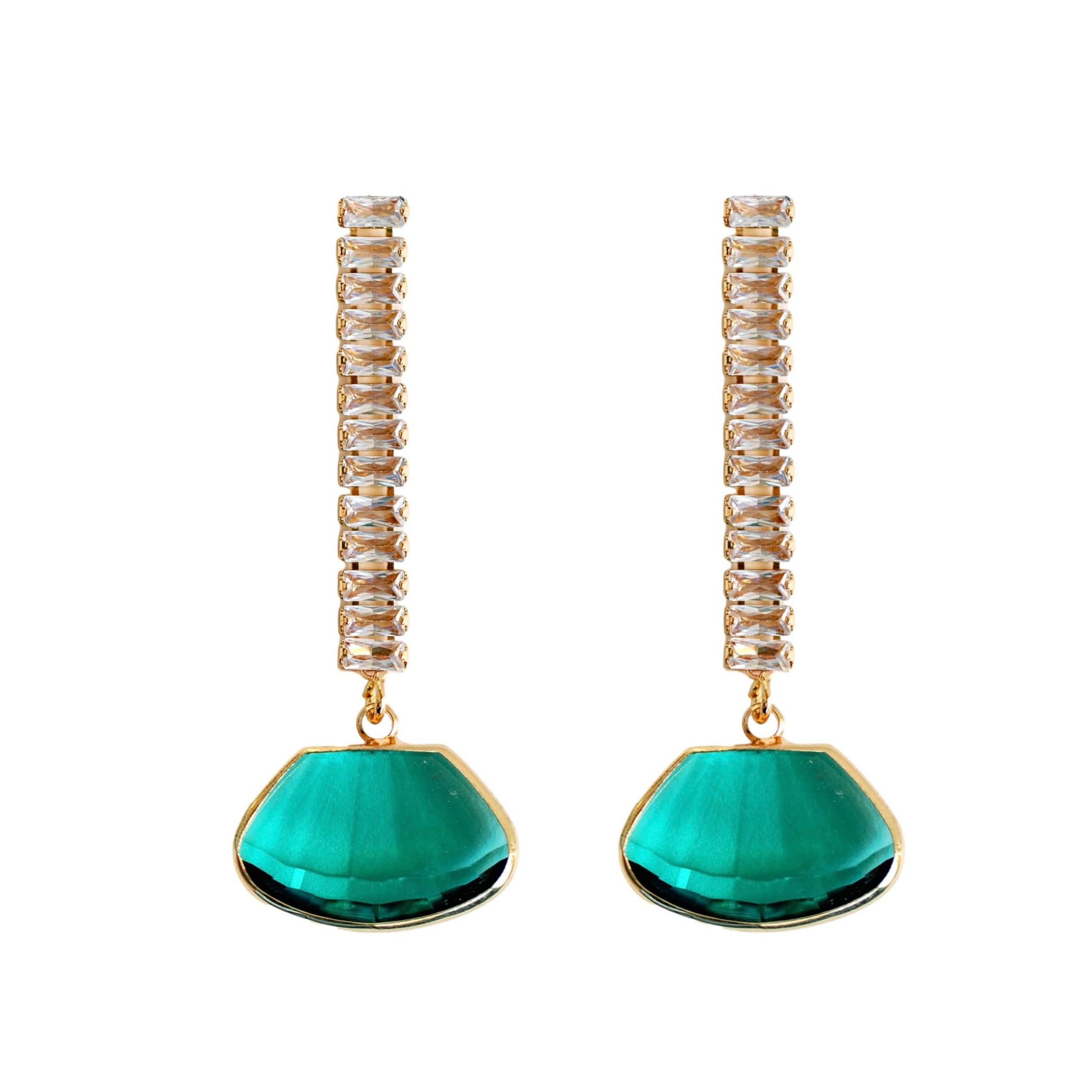 Emerald Swingy Diamond Drops